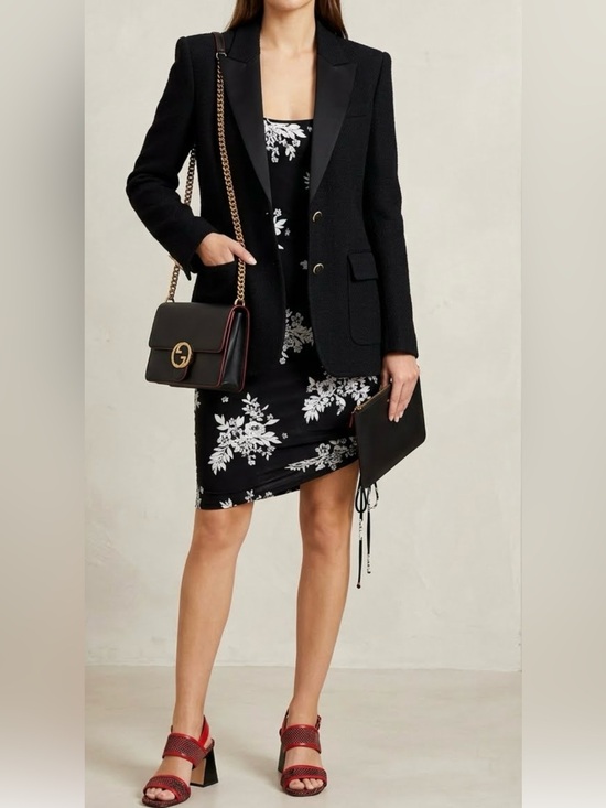 INC International Concepts Dresses & Skirts - INC International Concepts Black/White Floral Tank Dress & Side Tie - NWT